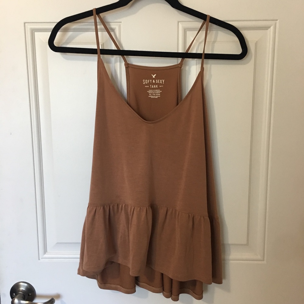 tan peplum cami